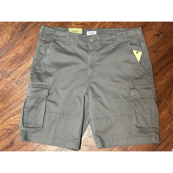 NWT Mens Cargo Shorts 6 Pockets 11" Inseam 40" Waist GRAY Goodfellow & Co - Picture 1 of 8